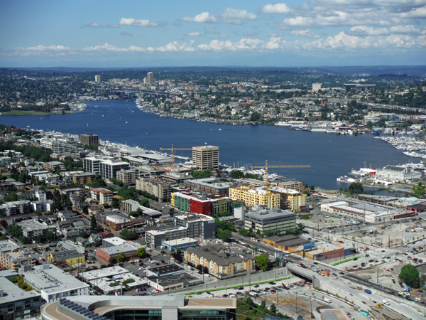 view from the top of the Space Needle